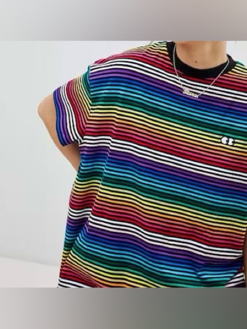 LAZY OAF Rainbow Striped Tee